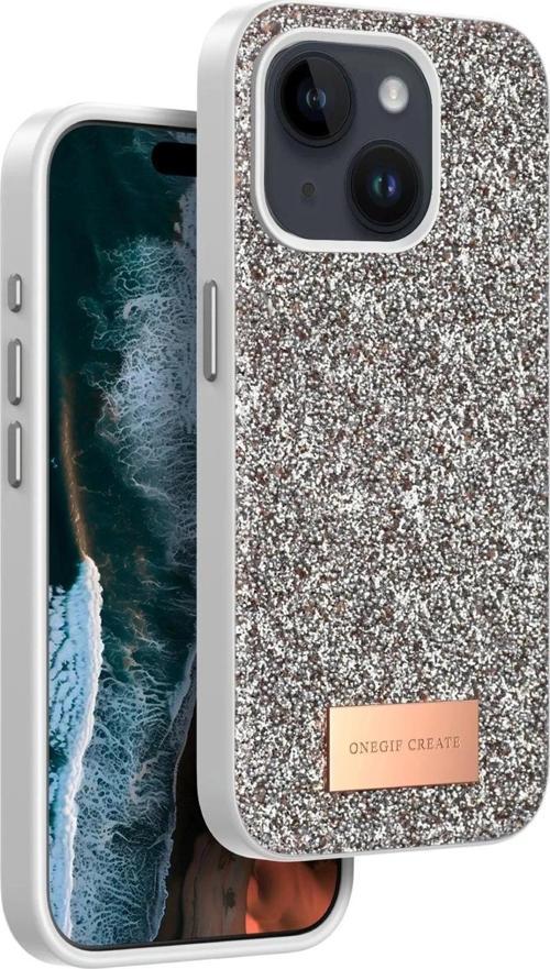 Onegif iPhone 14 Bright Simli Kapak - Gold