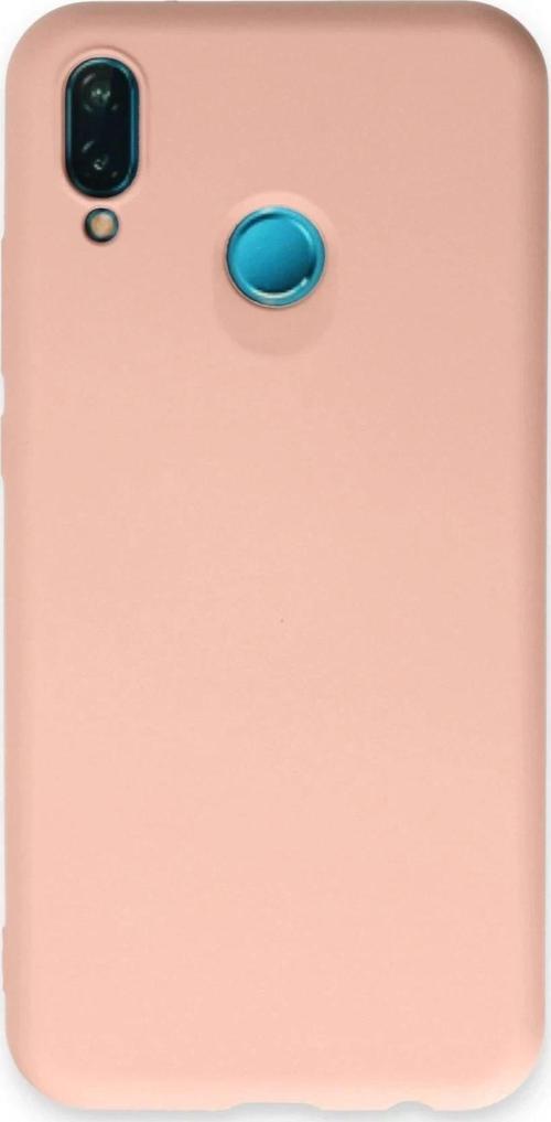 Huawei P20 Lite Kılıf Nano içi Kadife Silikon - Pudra