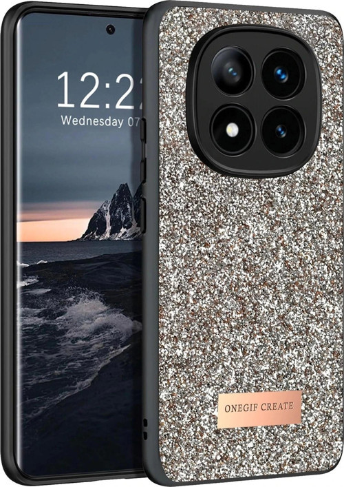 Onegif Xiaomi Redmi Note 14 Pro 4G Bright Simli Kapak - Gold