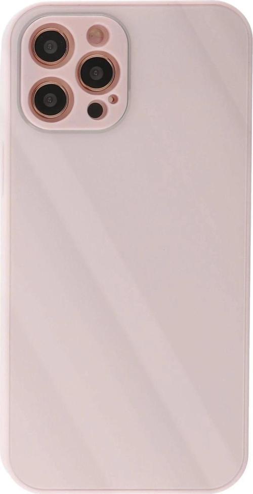iPhone 12 Pro Max Kılıf Glass Kapak - Pembe