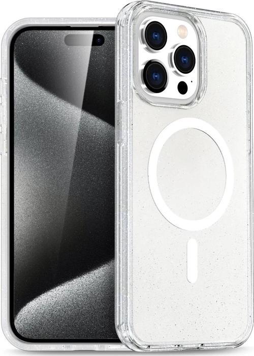 iPhone 15 Pro Kılıf Glow Magsafe Kapak - Şeffaf