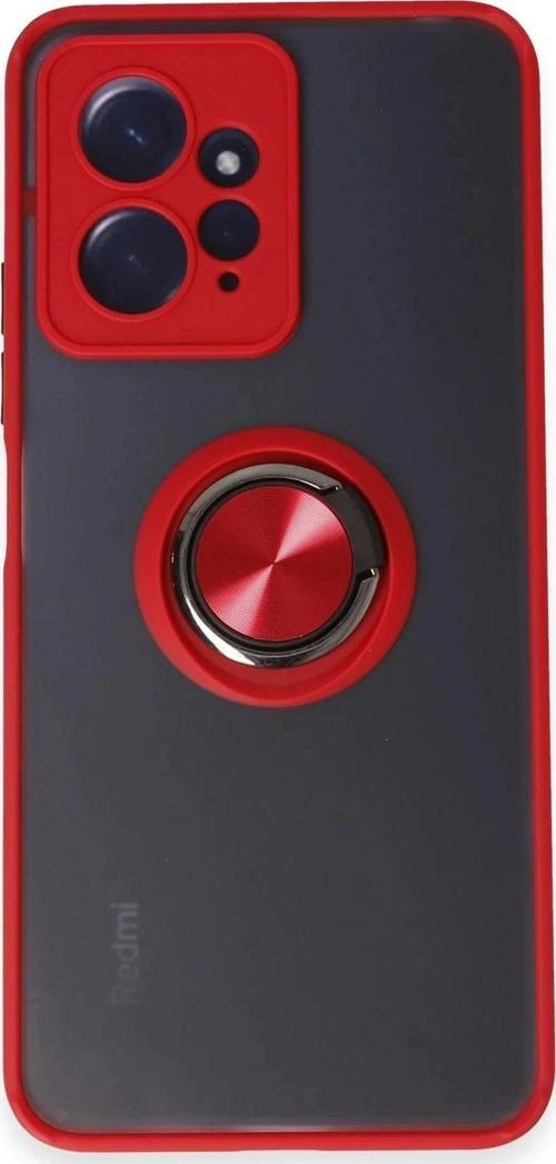 Xiaomi Redmi Note 12 4G Kılıf Montreal Yüzüklü Silikon Kapak - Kırmızı