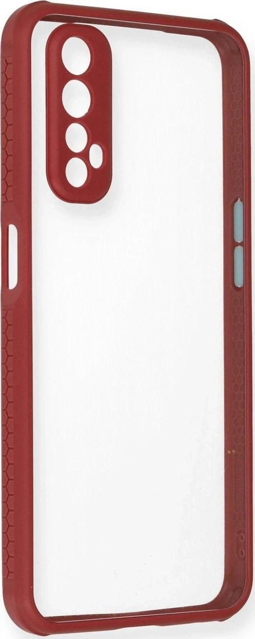 Realme 7 Kılıf Miami Şeffaf Silikon - Fuşya