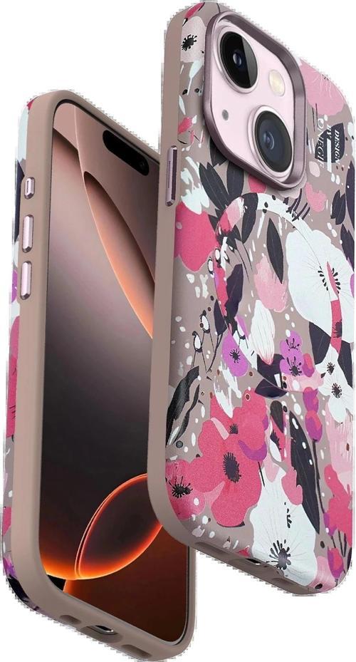 Onegif iPhone 15 Flower Series Magsafe Kapak - Pembe