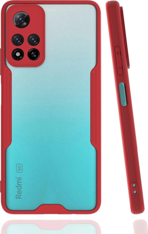 Xiaomi Redmi Note 11 Pro Plus 5G Kılıf Platin Silikon - Kırmızı