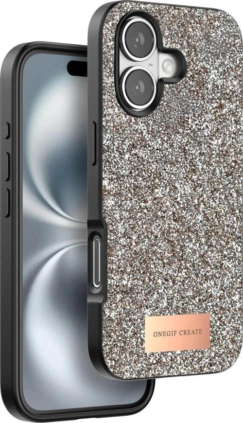 Onegif iPhone 16 Plus Bright Simli Kapak - Gold