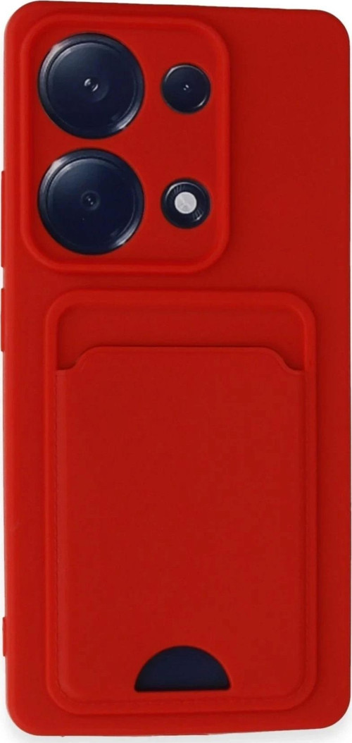 Xiaomi Redmi Note 13 Pro 4G Kılıf Kelvin Kartvizitli Silikon - Kırmızı