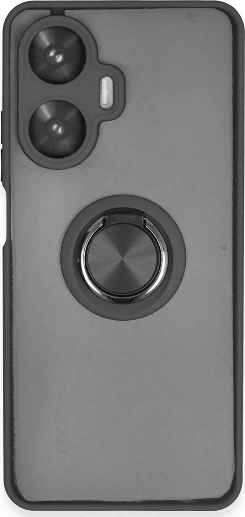 Realme C55 Kılıf Montreal Yüzüklü Silikon Kapak - Siyah