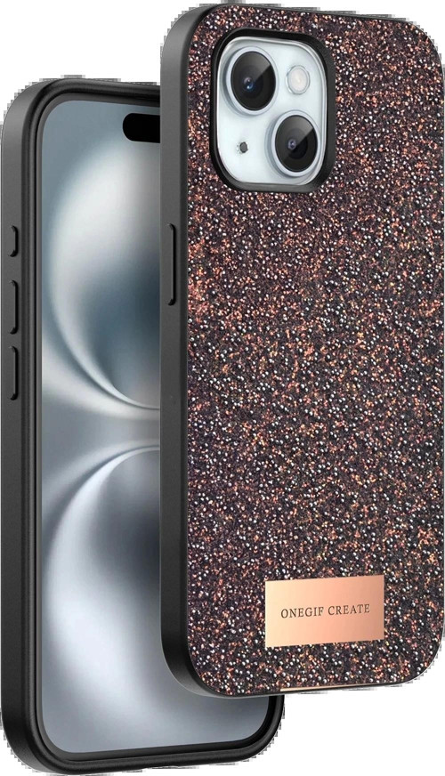 Onegif iPhone 15 Plus Bright Simli Kapak - Derin Mor