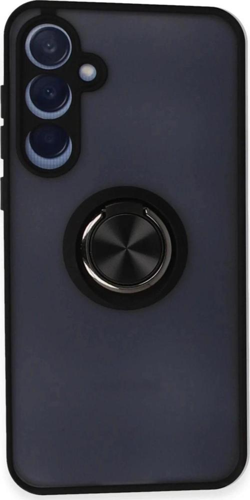 Samsung Galaxy A15 4G Kılıf Montreal Yüzüklü Silikon Kapak - Siyah