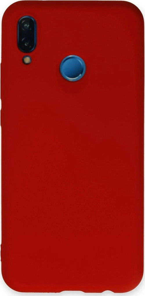 Huawei P20 Lite Kılıf Nano içi Kadife Silikon - Kırmızı