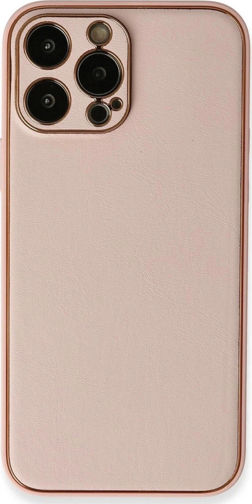 iPhone 13 Pro Kılıf Coco Deri Silikon Kapak - Pembe