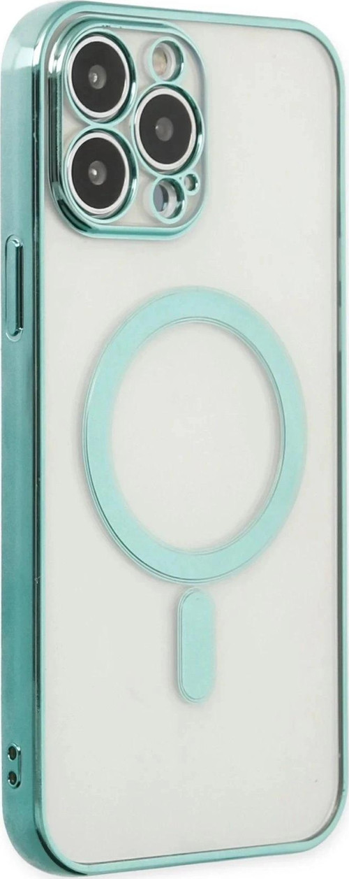 iPhone 14 Pro Max Kılıf Magneticsafe Lazer Silikon - Haki Yeşil