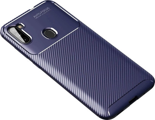 Samsung Galaxy A11 Kılıf Auto Focus Karbon Kapak - Lacivert