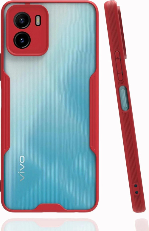 Vivo Y15S Kılıf Platin Silikon - Kırmızı