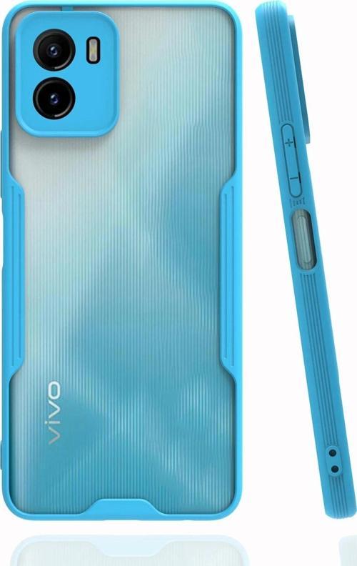 Vivo Y15S Kılıf Platin Silikon - Mavi