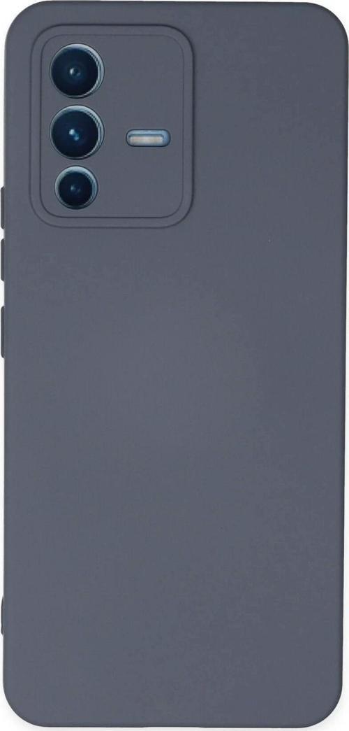 Vivo V23 5G Kılıf Nano içi Kadife Silikon - Gri