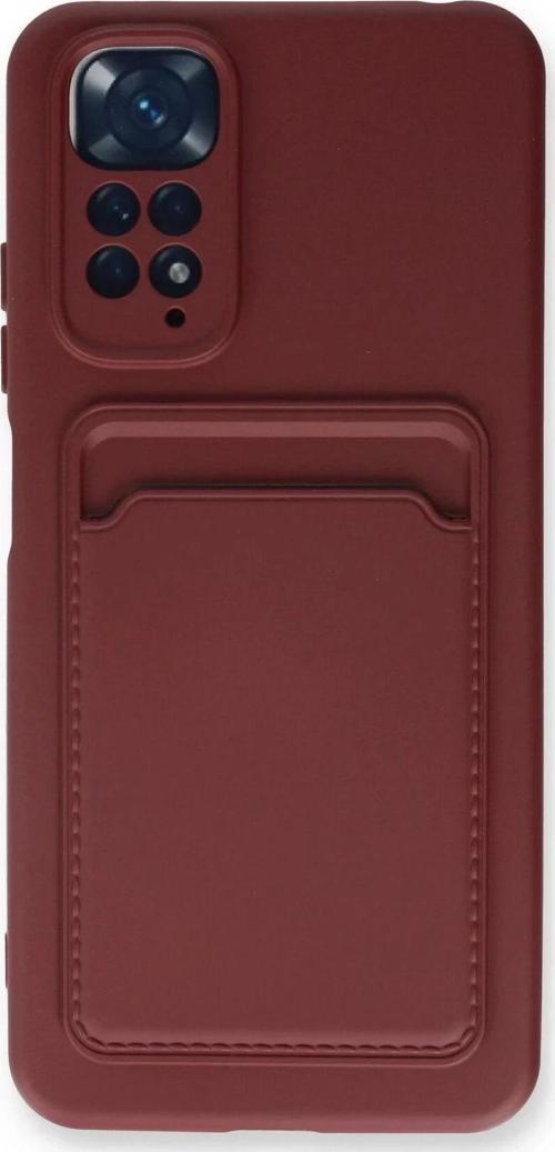 Xiaomi Redmi Note 11S Kılıf Kelvin Kartvizitli Silikon - Bordo