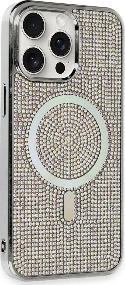 iPhone 14 Pro Max Kılıf Diamond Magsafe Kapak - Rainbow