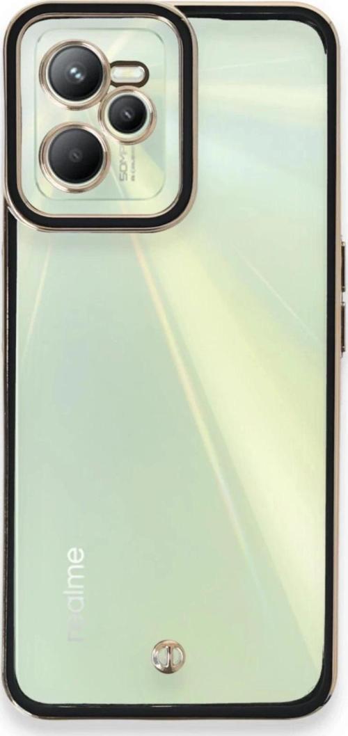 Realme C35 Kılıf Liva Lens Silikon - Siyah