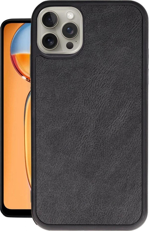 iPhone 15 Pro Kılıf Aras Deri Kapak - Siyah