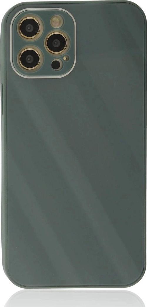 iPhone 12 Pro Max Kılıf Glass Kapak - Koyu Yeşil