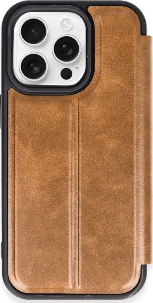 iPhone 15 Pro Max Kılıf Flip Cover - Taba