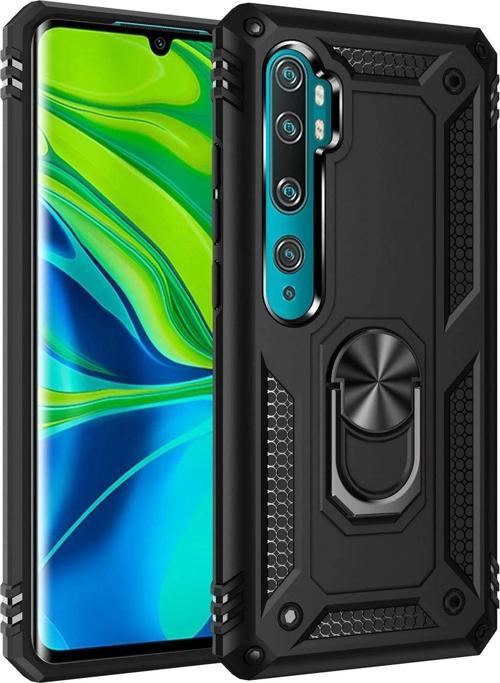 Xiaomi Mi Note 10 Lite Kılıf Sofya Yüzüklü Silikon Kapak - Siyah