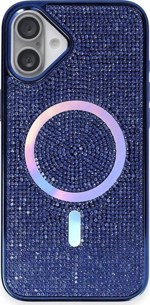 iPhone 16 Kılıf Diamond Magsafe Kapak - Lacivert