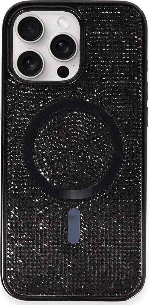 iPhone 16 Pro Max Kılıf Diamond Magsafe Kapak - Siyah