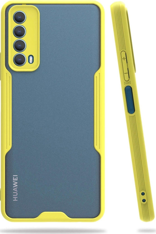Huawei P Smart 2021 Kılıf Platin Silikon - Sarı