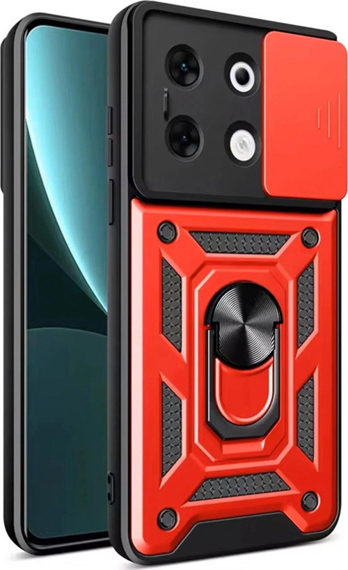 İnfinix Zero 30 5G Kılıf Pars Lens Yüzüklü Silikon - Kırmızı