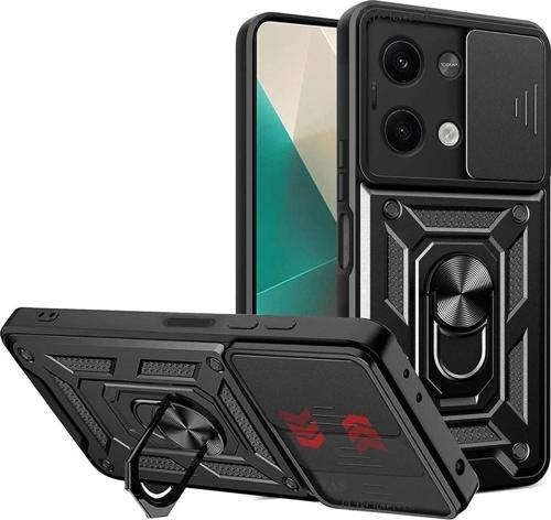 Xiaomi Poco X6 Kılıf Pars Lens Yüzüklü Silikon - Siyah