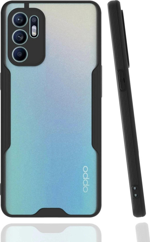Oppo Reno 6 Kılıf Platin Silikon - Siyah