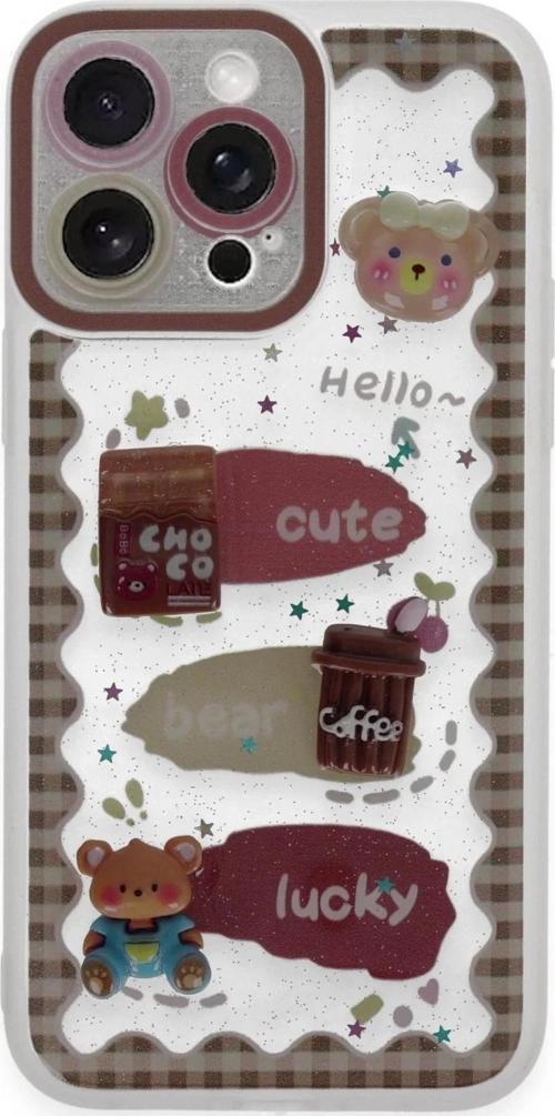 iPhone 14 Pro Max Kılıf Sweet Desenli Silikon Kapak - Şeffaf