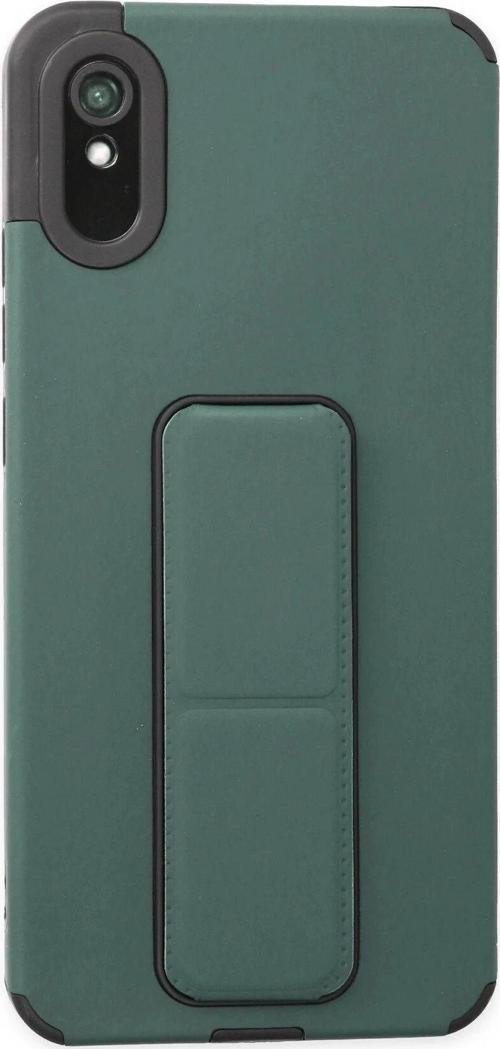 Xiaomi Redmi 9A Kılıf Mega Standlı Silikon - Yeşil