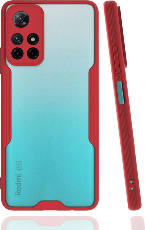 Xiaomi Redmi Note 11T Kılıf Platin Silikon - Kırmızı