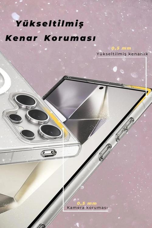 Samsung Galaxy S24 Ultra Kılıf Glow Magsafe Kapak - Siyah