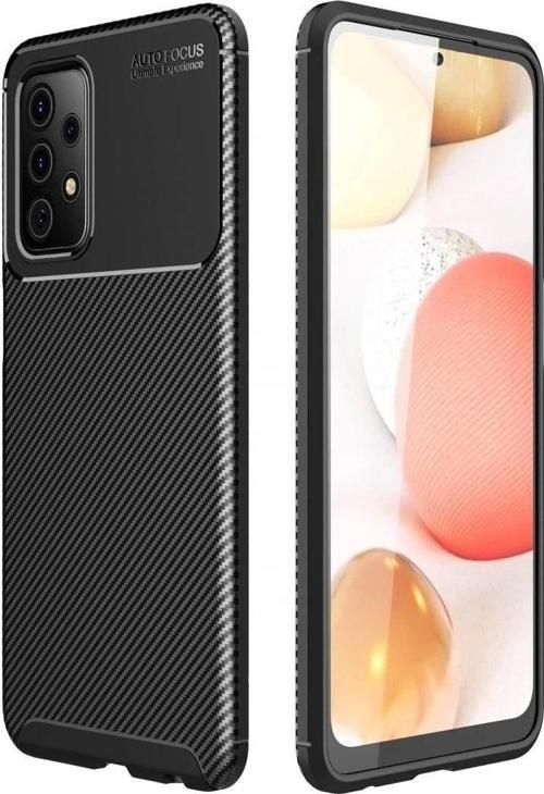 Samsung Galaxy A52 Kılıf Auto Focus Karbon Kapak - Siyah