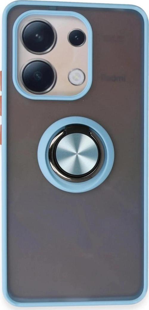 Xiaomi Redmi Note 13 4G Kılıf Montreal Yüzüklü Silikon Kapak - Buz Mavi