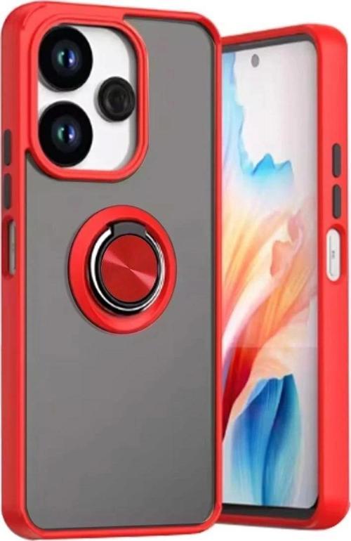 Xiaomi Redmi 13 4G Kılıf Montreal Yüzüklü Silikon Kapak - Kırmızı