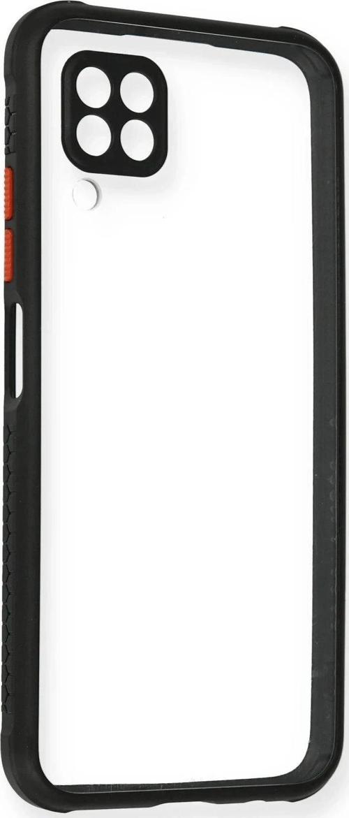 Huawei P40 Lite Kılıf Miami Şeffaf Silikon - Siyah