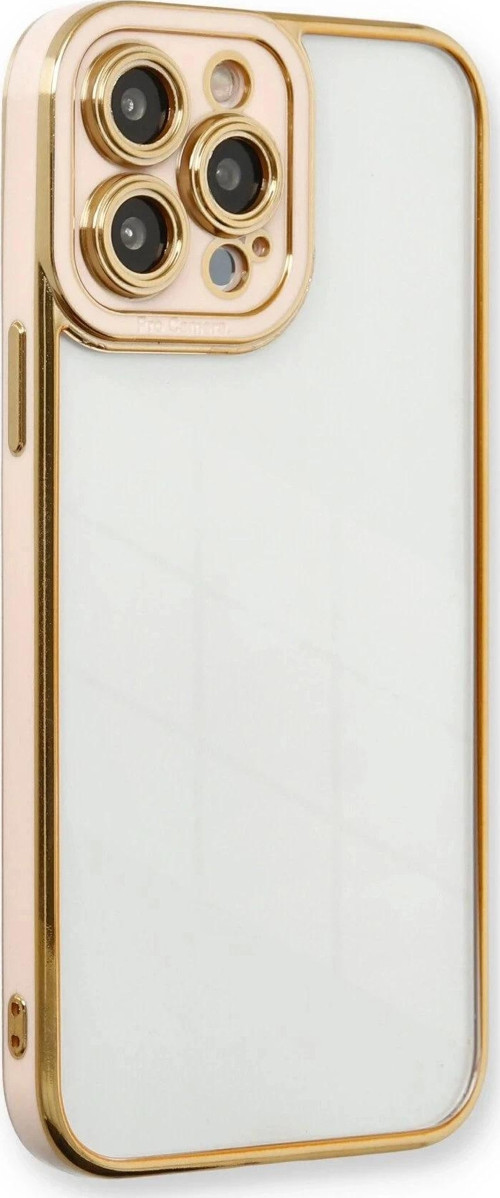 iPhone 13 Pro Max Kılıf Liva Lens Silikon - Pudra