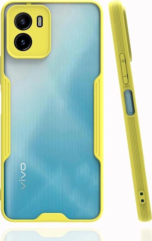 Vivo Y15S Kılıf Platin Silikon - Sarı