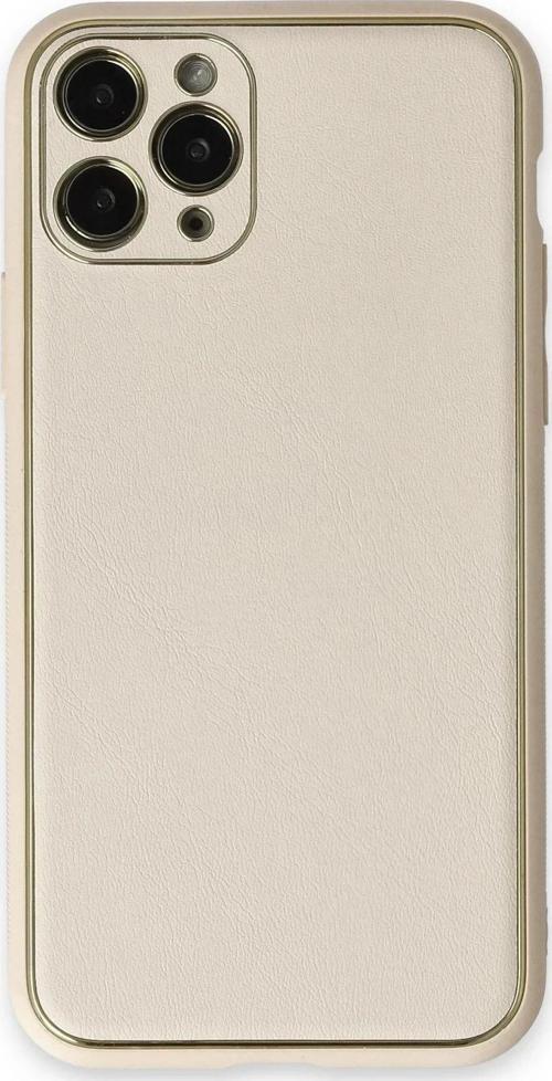 iPhone 11 Pro Max Kılıf Coco Deri Silikon Kapak - Beyaz