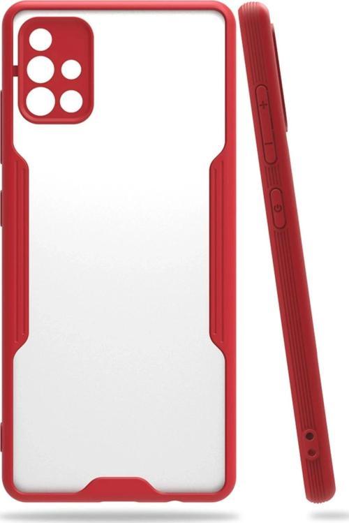 Samsung Galaxy A71 Kılıf Platin Silikon - Kırmızı