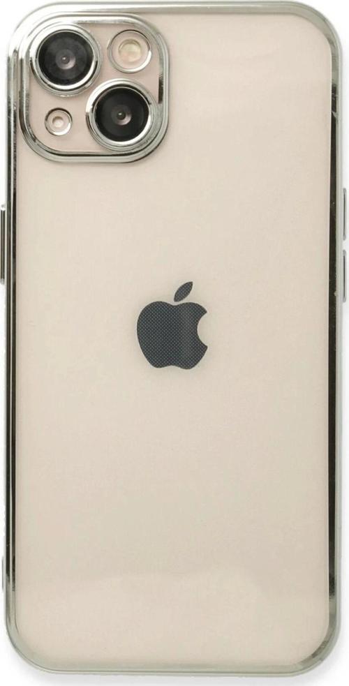 iPhone 14 Kılıf Razer Lensli Silikon - Gümüş