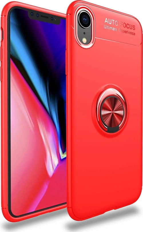 iPhone XR Kılıf Range Yüzüklü Silikon - Kırmızı
