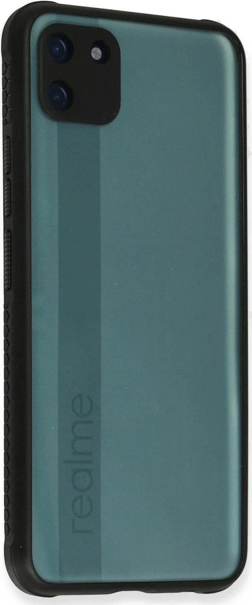 Realme C11 Kılıf Miami Şeffaf Silikon - Siyah