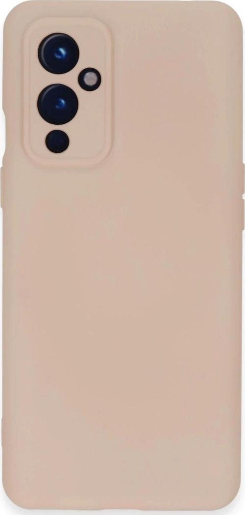 One Plus 9 Kılıf Nano içi Kadife Silikon - Pudra